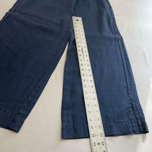 Michael Stars Blue Linen Cropped Crop Pants Size Medium - Picture 6 of 9